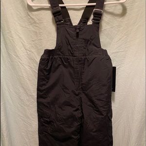 NWT Pack Tec kids snow bibs black